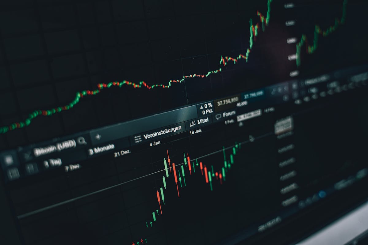 Financial professional reviewing investment charts
